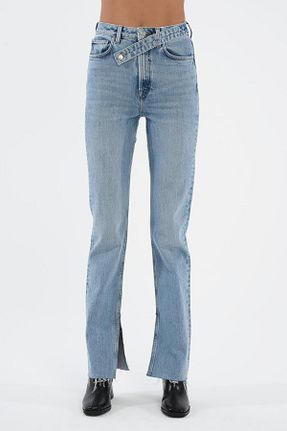 شلوار جین آبی زنانه پاچه گشاد CROSS JEANS - کد 214996102