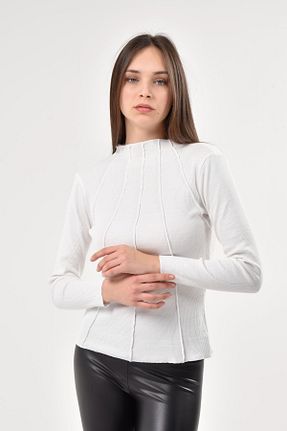 بلوز سفید زنانه ساده KİM Kİ O - کد 215194301