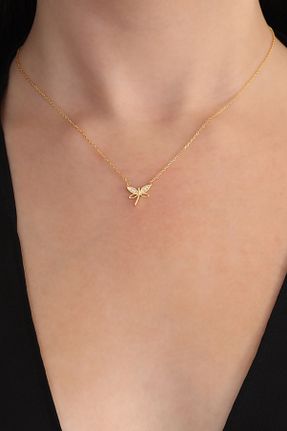 گردنبند نقره طلائی زنانه 925 عیار Bilsen Store - کد 49840761