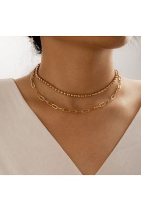 گردنبند جواهر طلائی زنانه زیرکن Genel Markalar - کد 215324134