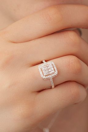 انگشتر نقره زنانه زیرکن YÜZÜK USTASI - کد 215683295