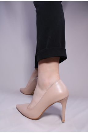کفش پاشنه بلند کلاسیک بژ زنانه چرم مصنوعی پاشنه نازک پاشنه متوسط ( 5 - 9 cm ) کد 192322659