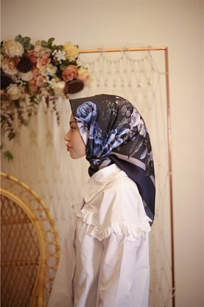 روسری آبی 90 x 90 The Verona Scarves - کد 214957183