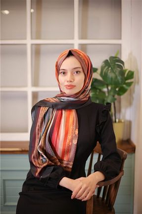 روسری زرشکی ساده The Verona Scarves - کد 214958016
