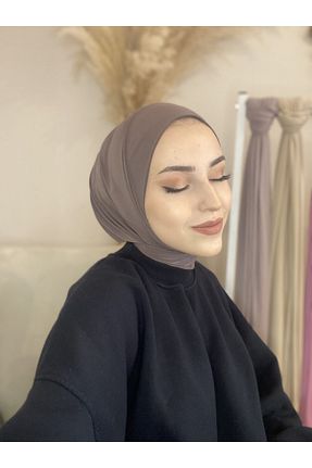 شال قهوه ای زنانه پنبه ای Helya - کد 216422431
