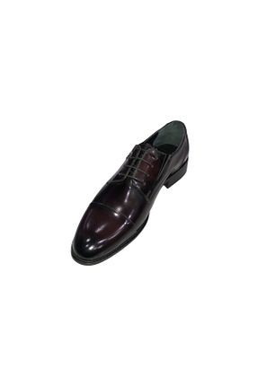 کفش کلاسیک زرشکی مردانه چرم خالص şık kundura - کد 216726768