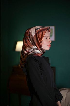 روسری نارنجی 90 x 90 The Verona Scarves - کد 216596534