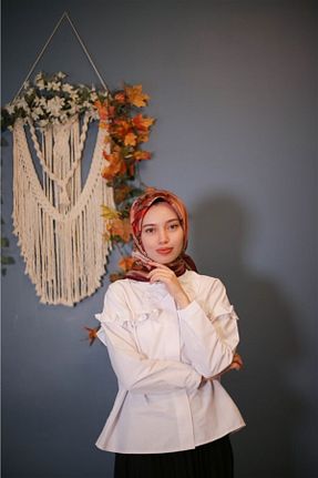 روسری قرمز ساده The Verona Scarves - کد 217070008