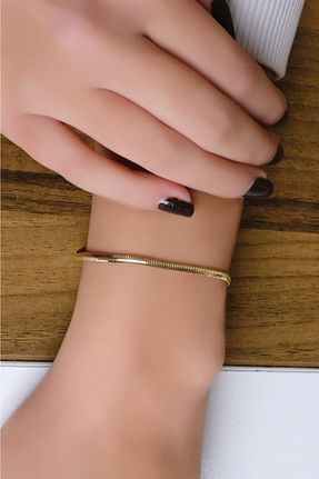 دستبند طلا زرد زنانه 14 عیار aytekgold - کد 216337122