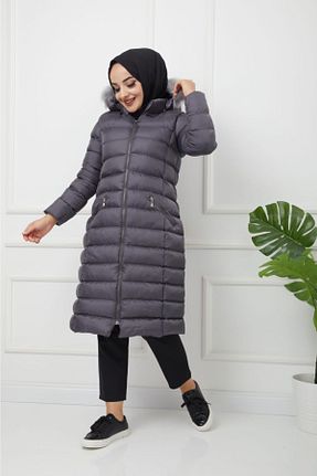 کاپشن حجاب طوسی زنانه رگولار KMKkombin - کد 205866182