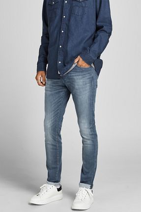شلوار جین آبی مردانه پاچه تنگ Jack & Jones - کد 206676533
