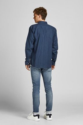 شلوار جین آبی مردانه پاچه تنگ Jack & Jones - کد 206676533