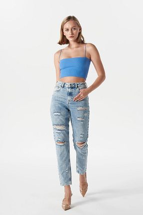 شلوار جین آبی زنانه رگولار CROSS JEANS - کد 217451355