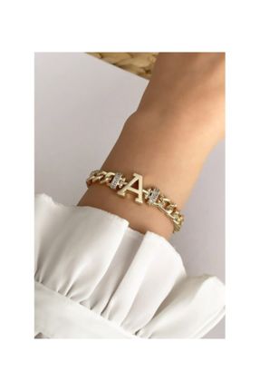 دستبند جواهر طلائی زنانه برنز کد 121349215