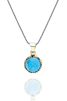 گردنبند نقره فیروزه ای زنانه 925 عیار Doğan Silver - کد 217513992