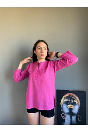 بلوز صورتی زنانه گلدار Esvap Butik - کد 218046255