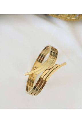 دستبند استیل طلائی زنانه فولاد ( استیل ) کد 218104481