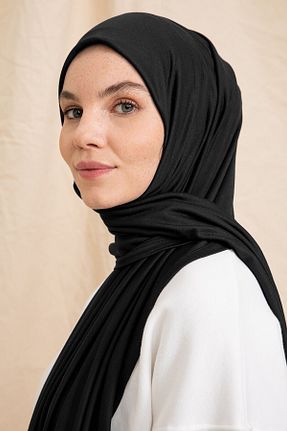 شال مشکی زنانه پنبه ای Pure woven scarfs - کد 66186212
