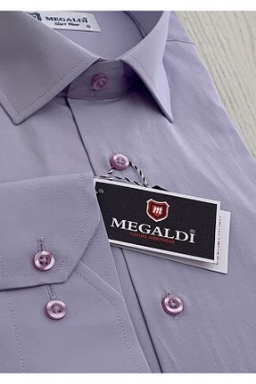 پیراهن بنفش مردانه رگولار MEGALDİ - کد 66289908