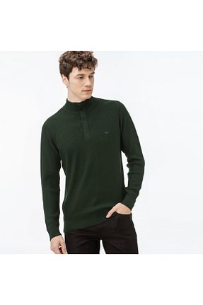 پلیور سبز مردانه یقه نیم ماهیگیر Lacoste - کد 4392147