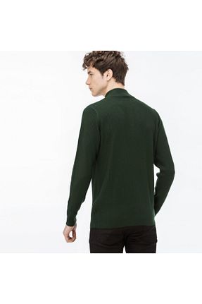 پلیور سبز مردانه یقه نیم ماهیگیر Lacoste - کد 4392147
