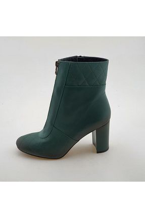 بوت / نیم بوت سبز زنانه چرم خالص VİNİCCİ AYAKKABI - کد 66977068