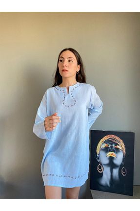 تونیک آبی زنانه بافتنی Esvap Butik - کد 218264188