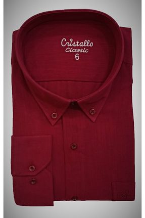پیراهن زرشکی مردانه گشاد Cristallo - کد 217615274