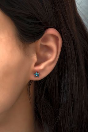 گوشواره نقره فیروزه ای زنانه 925 عیار NEREZE - کد 219061384