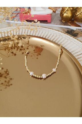 دستبند جواهر طلائی زنانه مروارید Trendy Butik - کد 219751397