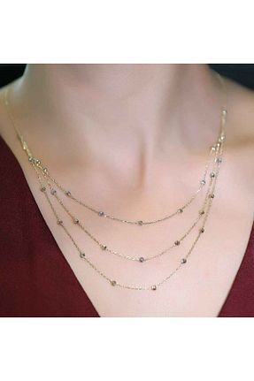 گردنبند طلا رنگی زنانه 14 عیار BİLEZİKHANE - کد 219176326