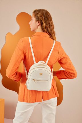 کوله پشتی سفید زنانه سایز متوسط Pierre Cardin - کد 218166267