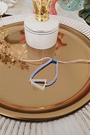دستبند جواهر طلائی زنانه برنجی Trendy Butik - کد 220031604