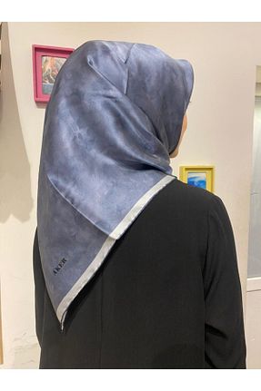روسری بنفش کرپ ساتن ابریشم Aker - کد 220088897