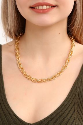 گردنبند جواهر طلائی زنانه برنز کد 220274465