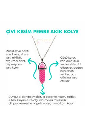 گردنبند جواهر صورتی مردانه سنگ Mystic Energy - کد 171224583