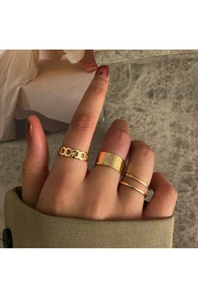انگشتر جواهر طلائی زنانه فلزی Girift Vintage - کد 131781750