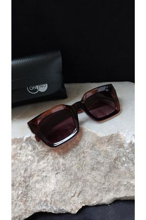 عینک آفتابی قهوه ای زنانه UV400 ONNObutik - کد 73816951