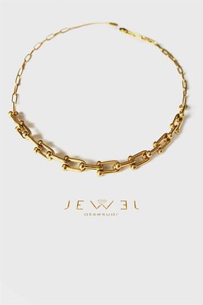 گردنبند استیل ( فولاد ) طلائی زنانه استیل (فولاد) jewel aksesuar - کد 221946355