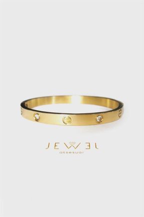 دستبند استیل طلائی زنانه فولاد ( استیل ) کد 221948451
