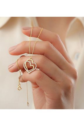 گردنبند نقره طلائی زنانه 925 عیار Gümüşistan - کد 222347313