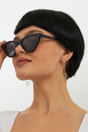 عینک آفتابی مشکی زنانه 49 UV400 پلاستیک مات گربه ای کد 109873945