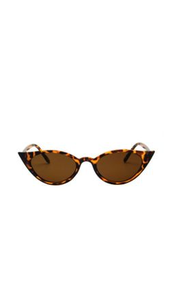 عینک آفتابی قهوه ای زنانه 55 UV400 پلاستیک هندسی کد 40664313