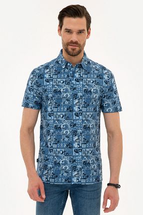 پولوشرت آبی مردانه پارچه Pierre Cardin - کد 37473004