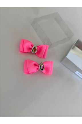 گیره سر صورتی زنانه سنگ کریستال QUEEN AKSESUAR - کد 40968548