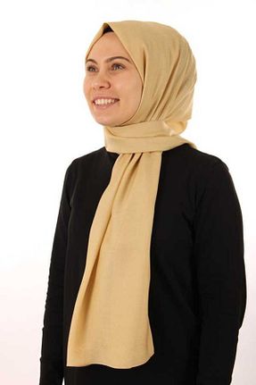 شال زرد زنانه پنبه ای Aker - کد 41229904