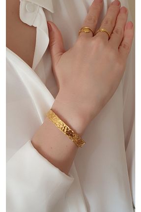 دستبند جواهر طلائی زنانه سنگ طبیعی LOVI - کد 41190353
