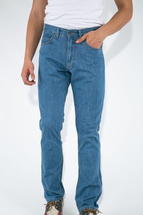 شلوار جین آبی مردانه پاچه ساده پنبه (نخی) کد 41305556