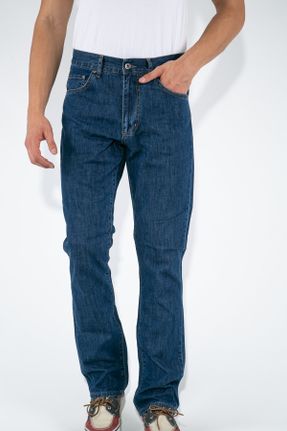 شلوار جین آبی مردانه پاچه ساده پنبه (نخی) کد 41667191