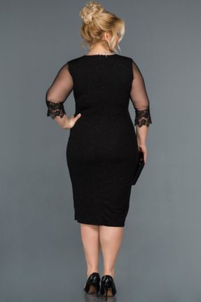 لباس مجلسی سایز بزرگ مشکی زنانه سایز بزرگ یقه دوبل کد 41720148